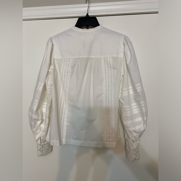ANTHROPOLOGIE Cotton White Balloon SleeveBlouse Size 4 NWT - Picture 13 of 16